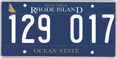 RI license plate 129017