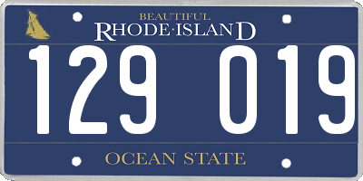 RI license plate 129019