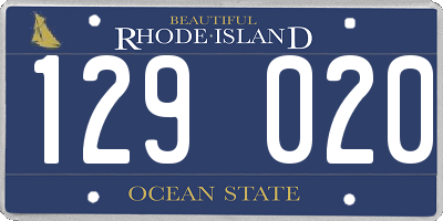 RI license plate 129020