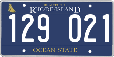 RI license plate 129021
