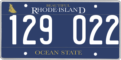 RI license plate 129022