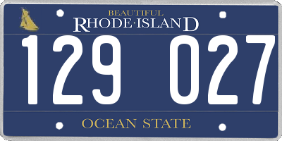 RI license plate 129027