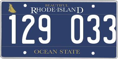 RI license plate 129033