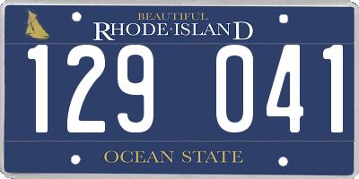RI license plate 129041