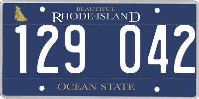 RI license plate 129042