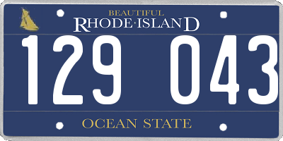 RI license plate 129043
