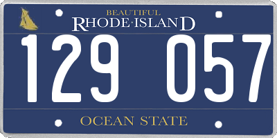 RI license plate 129057