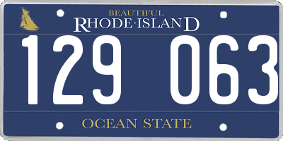 RI license plate 129063