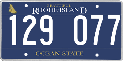 RI license plate 129077