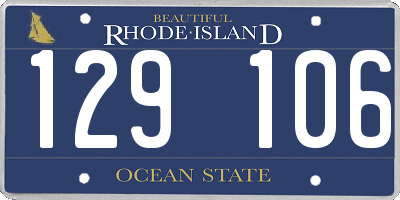 RI license plate 129106