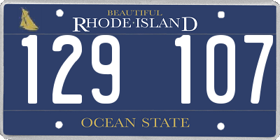 RI license plate 129107