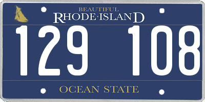 RI license plate 129108