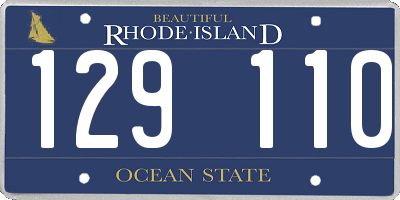 RI license plate 129110