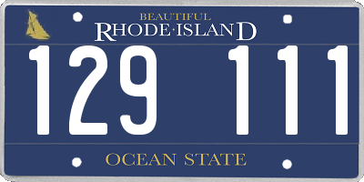 RI license plate 129111