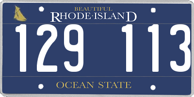 RI license plate 129113