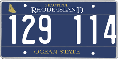 RI license plate 129114
