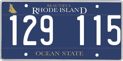 RI license plate 129115