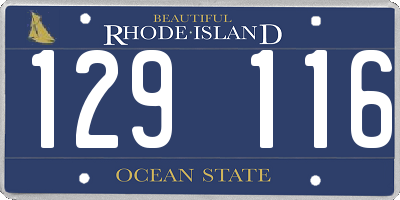 RI license plate 129116