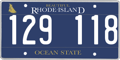 RI license plate 129118