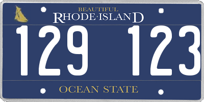 RI license plate 129123