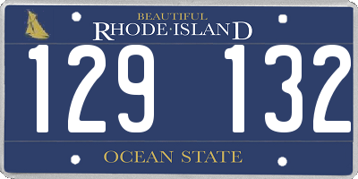 RI license plate 129132