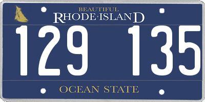 RI license plate 129135