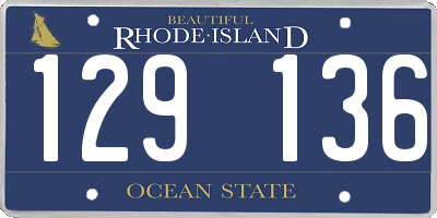 RI license plate 129136