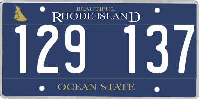RI license plate 129137