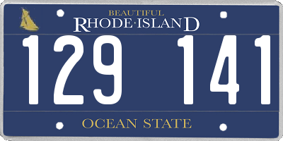 RI license plate 129141