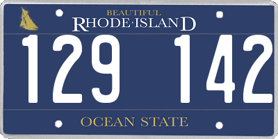 RI license plate 129142