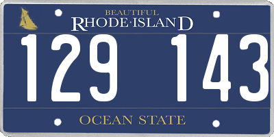 RI license plate 129143