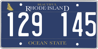 RI license plate 129145