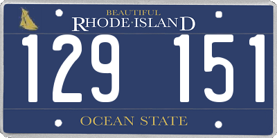 RI license plate 129151