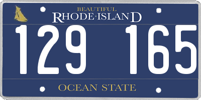 RI license plate 129165
