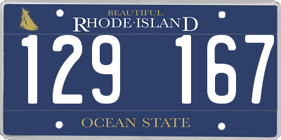 RI license plate 129167