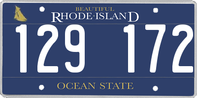 RI license plate 129172