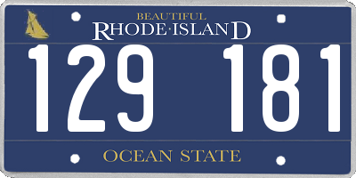 RI license plate 129181