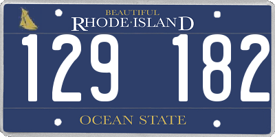 RI license plate 129182
