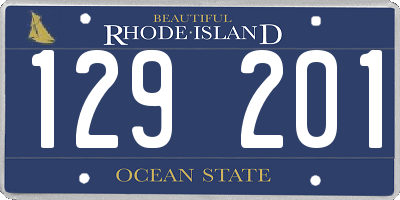 RI license plate 129201