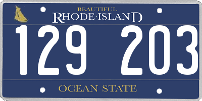 RI license plate 129203