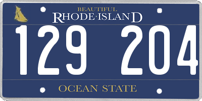 RI license plate 129204