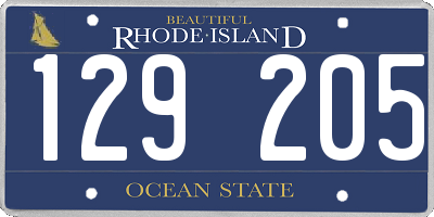 RI license plate 129205