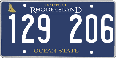 RI license plate 129206