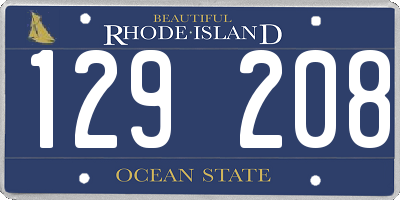 RI license plate 129208
