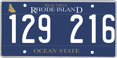 RI license plate 129216