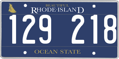 RI license plate 129218