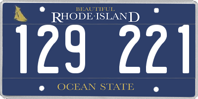 RI license plate 129221