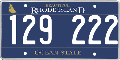 RI license plate 129222