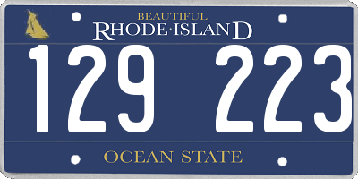 RI license plate 129223