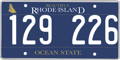 RI license plate 129226